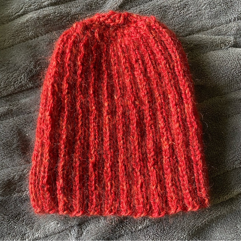Hand Knit Red Hat
